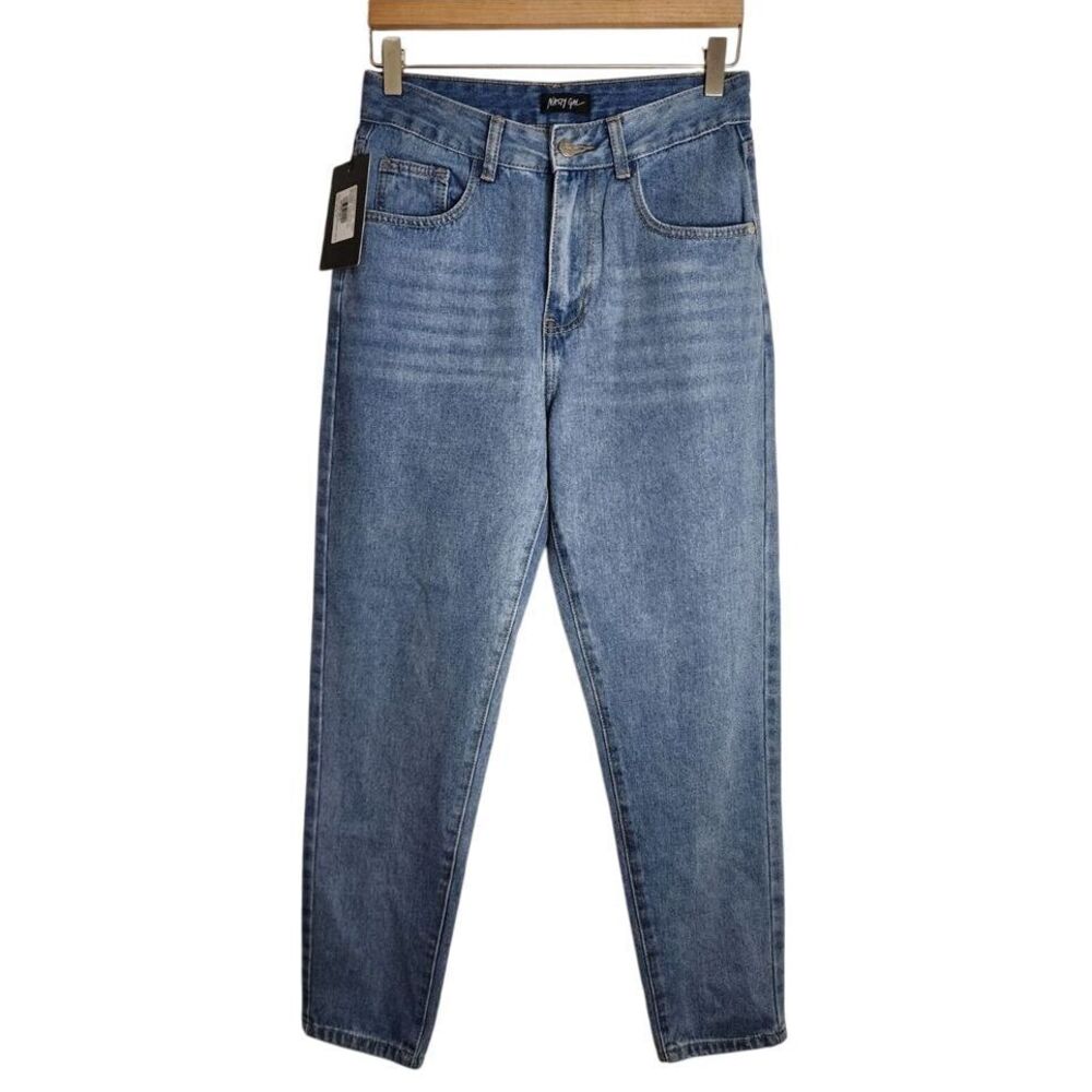Nasty Gal Mom Jeans Women's 38 Casual Blue Denim Pants NWT‎